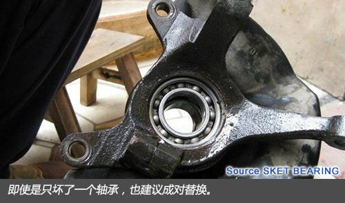 suggest you replace the bearings in pairs even there is only one bearing damaged